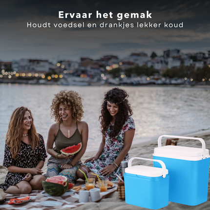 Cheqo® Koelbox Set - Koelboxen - 2 Stuks - 10L & 24L - 26x18x31cm & 39x24x39cm Koelbox