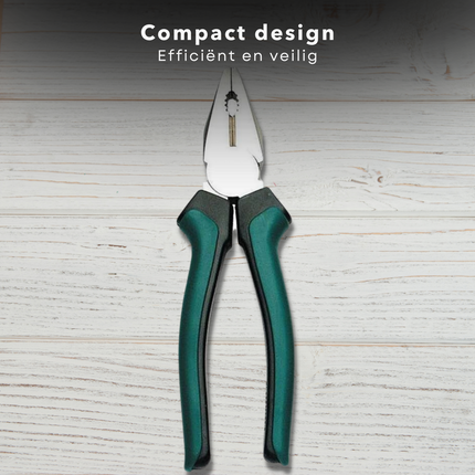 Cheqo® Combinatietang 200mm - Hoogwaardig Staal - Matverchroomd - 2-Componenten Grepen - Afglijdbeveiliging Combinatietang