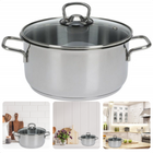 Cheqo® Kookpan - 20 cm - 3.15 liter - RVS - Met Glazen Deksel - Stoomgat - Voor Alle Warmtebronnen - Inductie - Gelijktmatige Warmteverdeling - Ergonomische Handgreep - Anti Aanbaklaag - Lange Levensduur - PFAS Vrij - Vaatwasserbestendig Kookpan