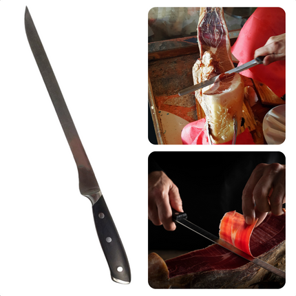 Cheqo® Hammes 25cm - Fileermes - Hoogwaardig Kunststof Heft - Ergonomisch Gevormd - RVS Messenstaal - 38cm Lengte Koksmes