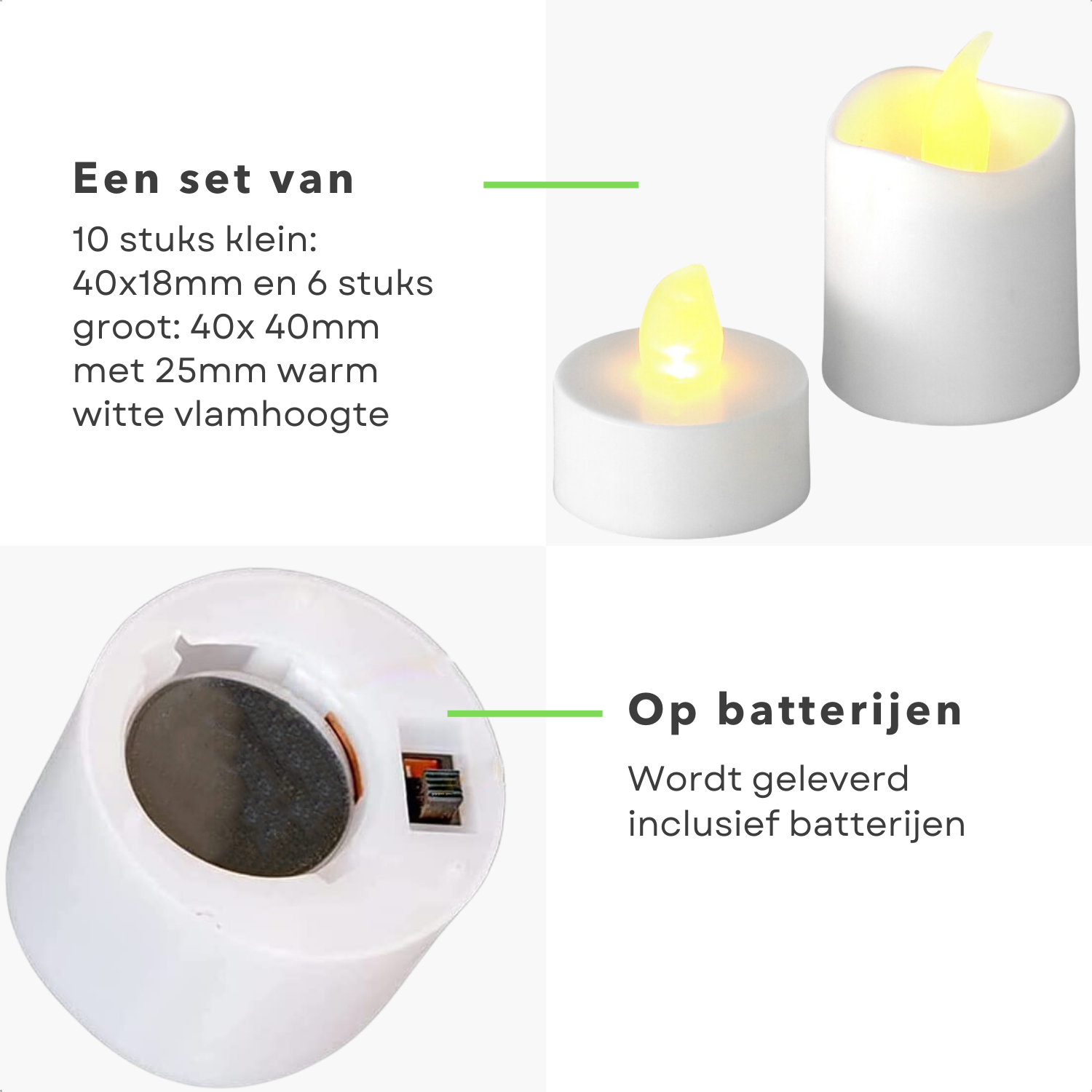 Mikikit 2 Stuks Elektronische Kaars Vlamloze Spitse Kaarsen Elektrische Mikikit 2 Stuks Elektronische Kaars Vlamloze Spitse Kaarsen Elektrische