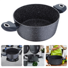 Cheqo® Braadpan - Casserolepan - 24cm - Alle Warmtebronnen - Ook voor Inductie - Vervaardigd uit gesmeed aluminium - 4-laags marmer coating - Soft Touch handgrepen - PFOA-vrij - Vaatwasmachine bestendig Braadpan