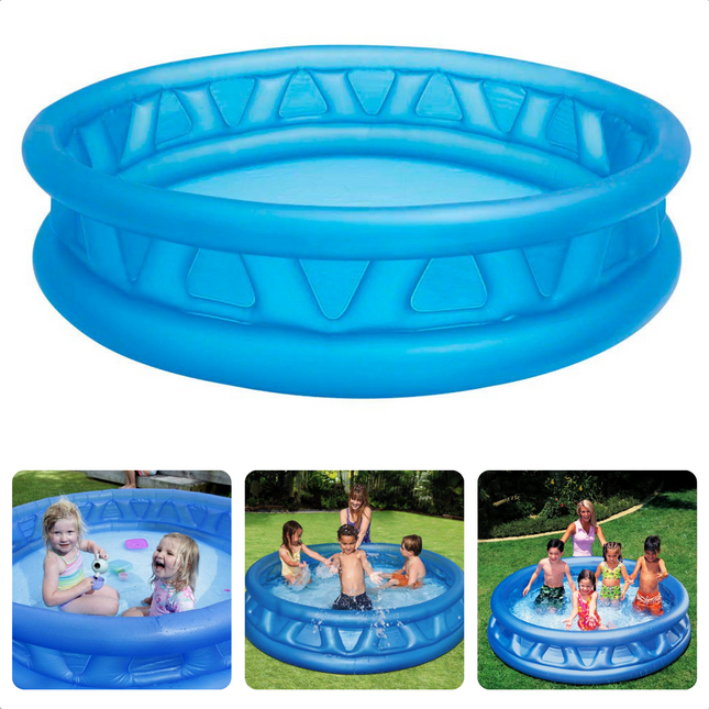 Cheqo® Opblaasbaar Zwembad voor Kinderen - 790L - Opblaasbad - Zwembad Opblaasbaar - 188cm x 46cm - 3 Luchtkamers - Uitloopventiel - Kinderbad Opblaas Zwembad