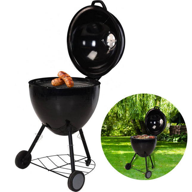 Cheqo® Luxe XXL Houtskool BBQ - Ø 56.5cm - Grill-Oppervlak 49cm - RVS Ventilatierooster - 97cm Hoogte - 14.6kg Gewicht - Verrijdbaar - Barbecue BBQ