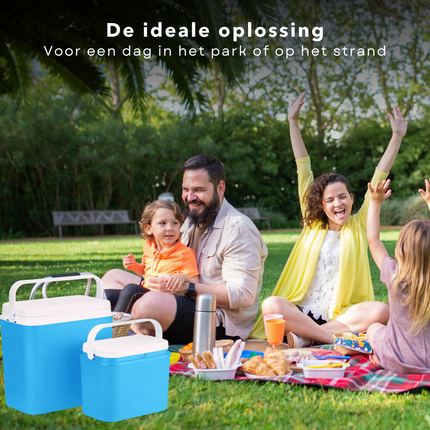 Cheqo® Koelbox Set - Koelboxen - 2 Stuks - 10L & 24L - 26x18x31cm & 39x24x39cm Koelbox