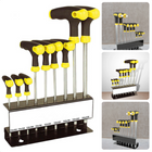 Cheqo® Torx T-Grepenset - 2-Componenten Grepen - Extra Geharde Magnetische Kop - Mat Verchroomd Vanadium Staal - Inclusief Metalen Rek - Handgereedschap - Schroevendraaierset - Gereedschapset Schroevendraaiers