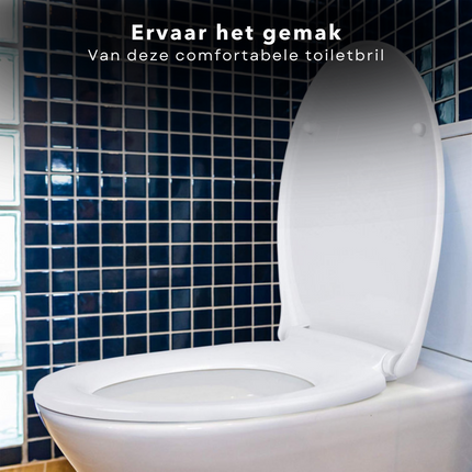 Cheqo® Toiletbril Duroplast - WC Bril - 45 x 38 cm - 18 Inch - Wit - Verbinding ABS - Softclose WC-brillen
