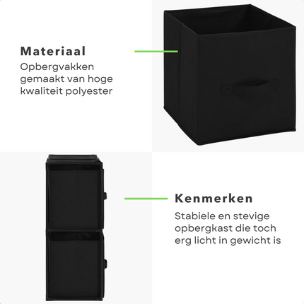 Cheqo® Opbergkast - Halkast - Ladekast met 4 Compartimenten - 68x35xH70cm - Metalen Frame - Kunststof Verbindingen - 30x30x30cm - Gemakkelijk in Elkaar te Zetten Ladekast