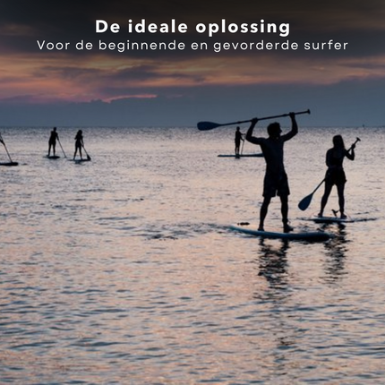 Cheqo® Complete SUP-Set - Opblaasbaar SUP Board - Stand Up Paddle Board - 285 cm - 1 Persoon - 100 kg Belasting - Anti-Slip Eva - Met Peddel, Sup-Leash, Net, Grote Handpomp, Reparatiekit, Rugtas - Dropstitch & Gelijmd PVC SUP Board
