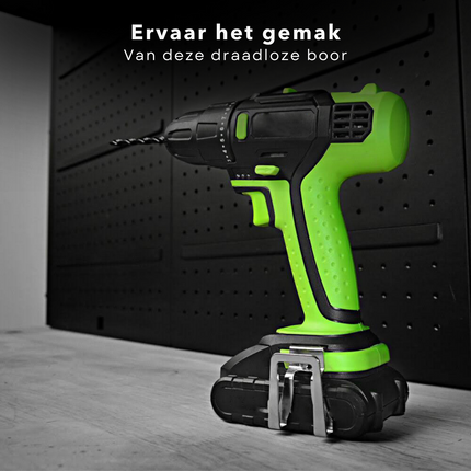 Cheqo® Accuboormachine - 14.4V - Schroefboormachine - Schroefmachine - Li-ion 2000mAh - 0-400/1500 tpm - 10mm Boorkop - 17+1 Slipkoppeling - 1 uur Oplaadtijd - 6 Bits & Bithouder - Verpakt in Kunststof Koffer Accuboormachines