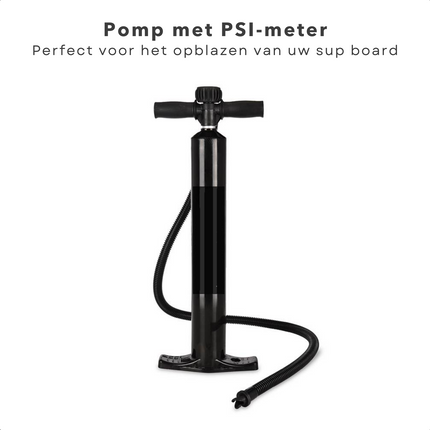Cheqo® Handpomp voor SUP-board - Sup Pomp - Supboardpomp - Pomp voor Supboard - 2.2L - Met PSI-meter SUP accessoires