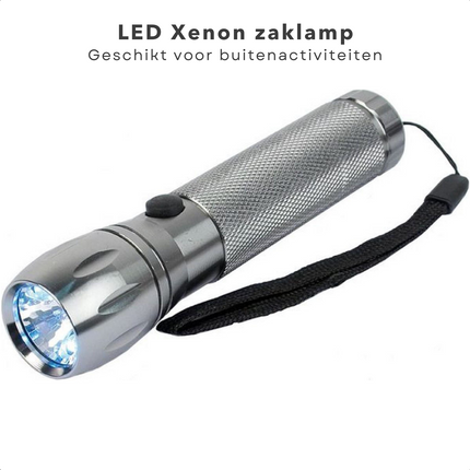 Cheqo® PRO Zaklamp - Xenon & 3 LED's - Hoge Lichtsterkte - Verstelbare Lichtbundel - Met Batterijen Zaklamp