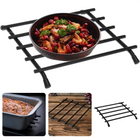 Cheqo® Pannenonderzetter - Panonderzetter - Pannen Onderzetter - Staal - Vierkant 20x20cm - Met Bescherm Pootjes Panonderzetters