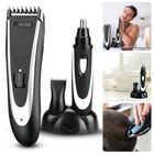 Cheqo® Oplaadbare Haartrimmer met Tondeuse Set - Scheer-, Knip- en Trimapparaat - 24 Snijlengtes (3mm - 1,5cm) - 45min Gebruikstijd - RVS Kop & Mes - Afneembare Kop - Neushaar Trimmer - Haartrimmer - Scheerapparaat Tondeuses