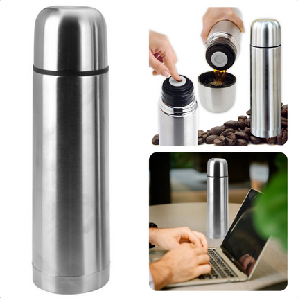 Cheqo® Isolatiefles 0,5L - 500ml - Vacuüm Fles - Thermosfles - Isolatiebeker - Isoleerkan - Drinkfles Isolatiefles