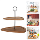 Cheqo® Bamboe Etagere - Serveerplank - Serveertoren - 2-laags - 25x25 cm Etagere
