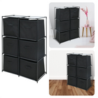 Cheqo® Opbergkast - Halkast - Ladekast met 6 Compartimenten - 68x35xH102cm - Metalen Frame - Polyester Vakken - In Elkaar Te Zetten Ladekast