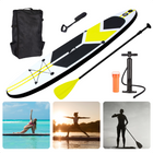 Cheqo® Complete SUP-Set - Opblaasbaar SUP Board - Stand Up Paddle Board - 320cm - 150kg - Double Layer - EVA Anti-Slip - Peddel - Handpomp - Surf Leash - Reparatiekit - 12kg - Lime SUP Board