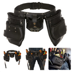 Cheqo® Leren Gereedschapsgordel - Leder - 25x24cm - 15 Opbergmogelijkheden - Verstelbare Riem 135cm - Hoogwaardig Leer & Polyester Gereedschapsgordels
