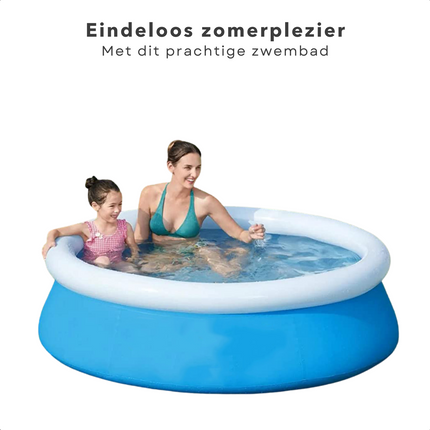 Cheqo® Fast-Pool - Opblaasbaar Zwembad - Zwembad - Opblaasbad - 305cm x 76cm - Met Tritech-zijwanden, 3-laags Heavy Duty PVC & Polyester - Eenvoudig te plaatsen, Snel & Simpel op te zetten in 10 minuten - 3.638L Waterinhoud Opblaas Zwembad
