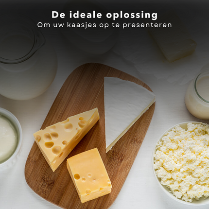 Cheqo® Mini-Kaasplankje - Kaasplank - Kaas Serveerplank - Bamboe Hout - Met Kaasmes van RVS Kaasplank