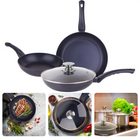 Cheqo® 3-delige Koekenpannenset - 20 cm, 24 cm, 28 cm - Antiaanbaklaag - Inductiegeschikt - Hoogwaardig Aluminium - Veelzijdig en Stijlvol - Makkelijk te Reinigen - Voor Alle Warmtebronnen - Glazen Deksel - Hoogwaardig Aluminium - Anti-Aanbaklaag Koekenpannen