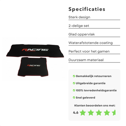 Cheqo® Gaming Muismat Set - Gaming Keyboardmat - 2 Stuks - Keyboard Mat en Muis Mat voor Gamen - Waterafstotend Gaming muismatten