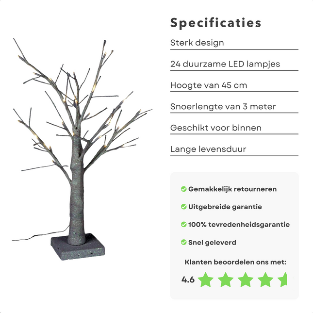 Cheqo® Lichtboom - Lichtgevende Boom - Kerstverlichting - Kerstboom - Kerstbloesem - 45cm Lichttakken