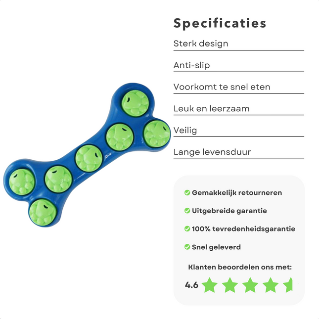 Cheqo® Hondenspeelgoed met Snack Beloning - Intelligent Speelgoed - Hondentraining - Slowfeeder - Honden Denkspel - Puzzel voor Honden Hondenspeelgoed intelligentie