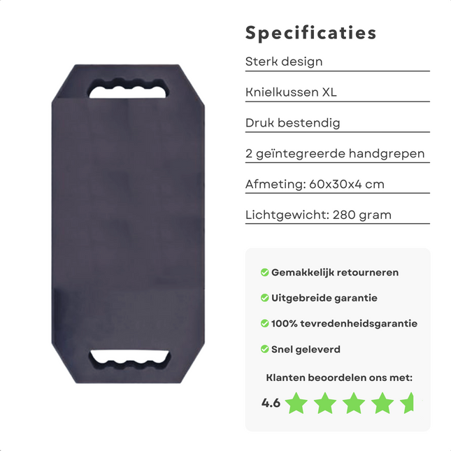 Cheqo® XL Knielkussen - Kniebescherming - Kniemat - Bouwbescherming - Knie Kussen - Extra Dik Kniebescherming