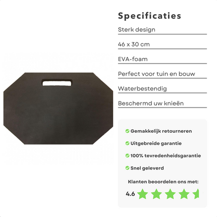 Cheqo® XXL Knielkussen - Kniebescherming - Kniemat - Bouwbescherming - Knie Kussen - Extra Dik Kniebescherming
