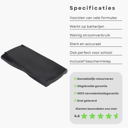 Cheqo® Wetenschappelijke Rekenmachine - Accuraat - Voor Formules en Berekeninen - Calculator Wetenschappelijke Rekenmachine