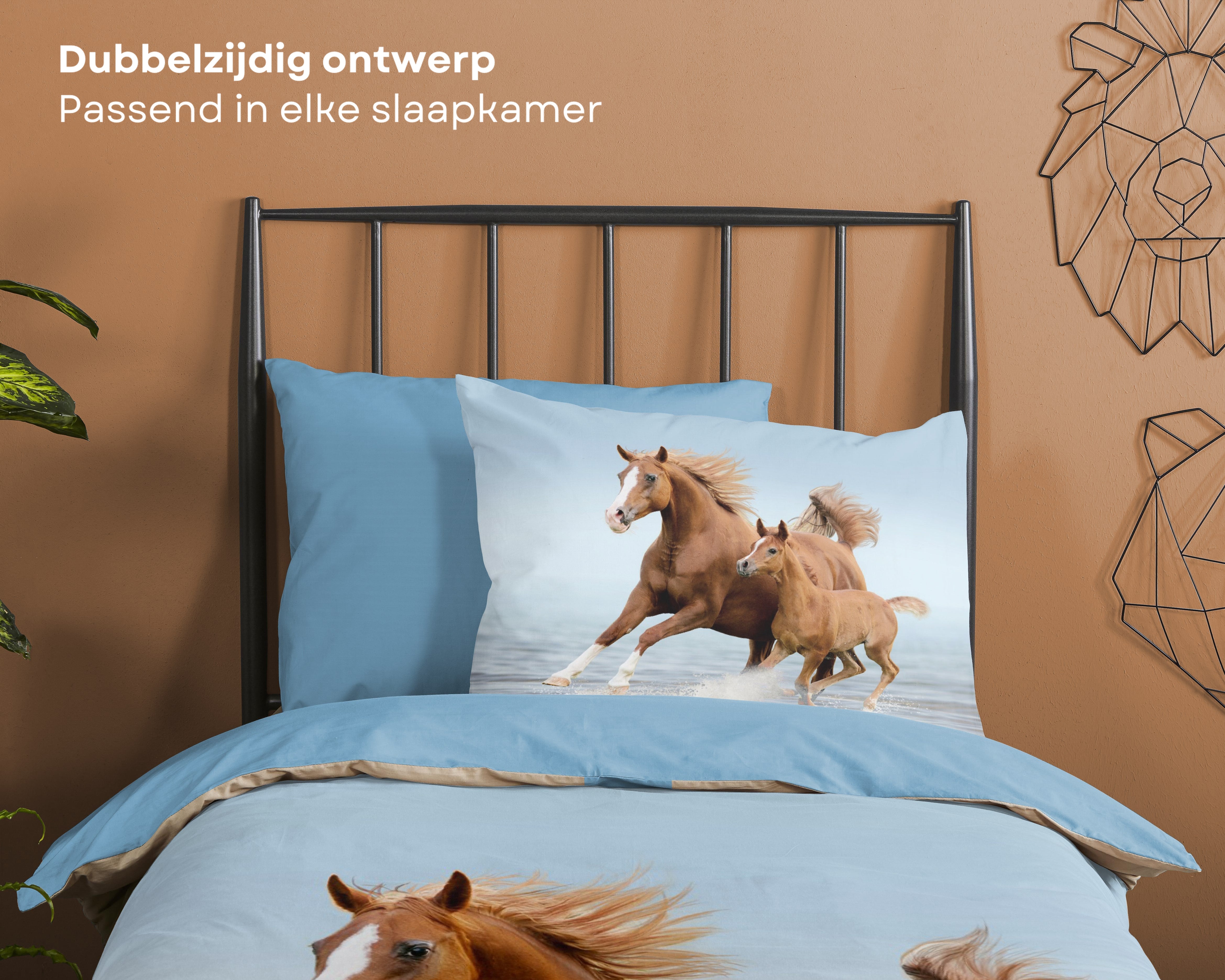Beddengoed Double Bed Set Horse Design, Dekbedovertrek Beddengoed Double Bed Set Horse Design, Dekbedovertrek