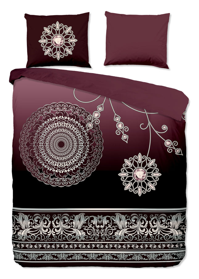 Cheqo® Tweepersoons Dekbedovertrek - 140x220cm - Inclusief Kussenslopen - 100% Microfiber - Bordeaux Dekbedovertrek