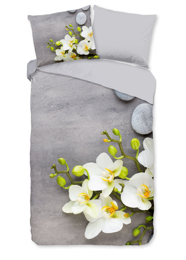 Cheqo® Tweepersoons Dekbedovertrek - 140x220cm - Inclusief Kussenslopen - 100% Microfiber - Donkergrijs Dekbedovertrek