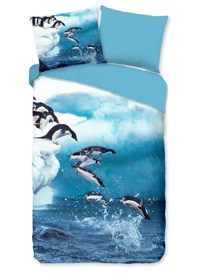 Cheqo® Tweepersoons Dekbedovertrek - 140x220cm - Inclusief Kussenslopen - 100% Microfiber - Ice Blauw Dekbedovertrek