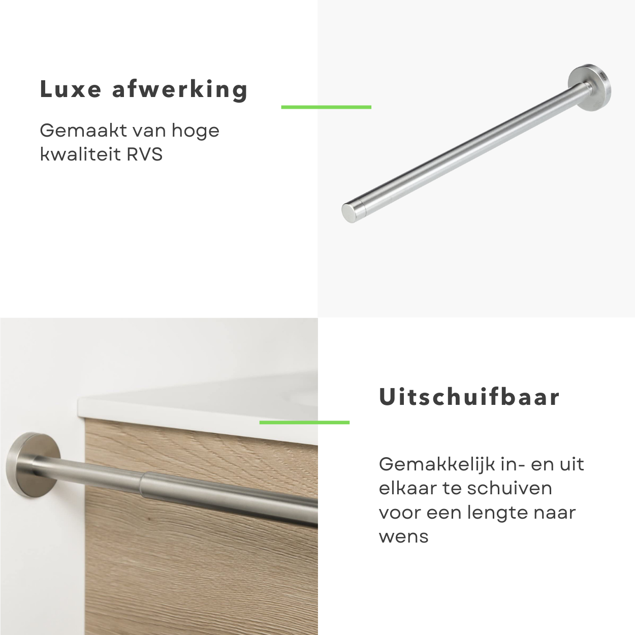 Uitschuifbaar Handdoekrek - Roestvrij Staal Uitschuifbaar Handdoekrek - Roestvrij Staal