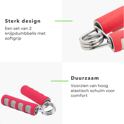 Cheqo® Handtrainers - Handknijpers - Handgrippers - Handgrips - Knijphalter - Griptraining - Vingertrainer - Onderarm Trainer - Pols Trainer - Knijphalters - 2 Stuks Handtrainer