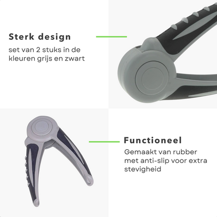 Cheqo® Handtrainers - Handknijpers - Handgrippers - Handgrips - Knijphalter - Griptraining - Vingertrainer - Onderarm Trainer - Pols Trainer - Rubber - 2 Stuks Handtrainer