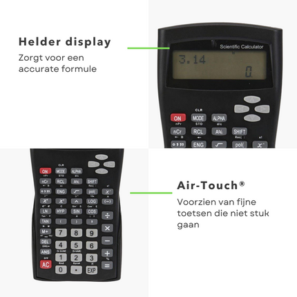 Cheqo® Wetenschappelijke Rekenmachine - Accuraat - Voor Formules en Berekeninen - Calculator Wetenschappelijke Rekenmachine