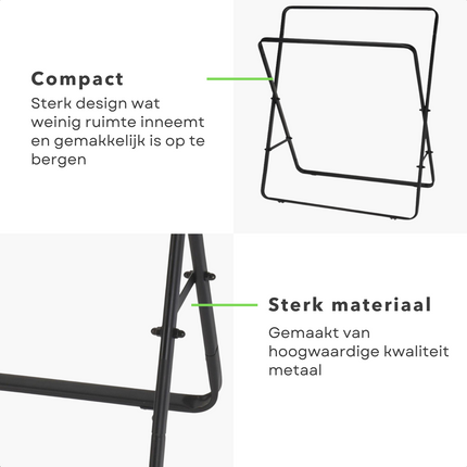 Cheqo® Handdoekhouder - Handdoekrek - Handdoek Houder - Handdoeken Rek - Extra Stevig - Metaal - Zwart - 70x30x81cm Handdoekhouder