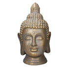 Cheqo® Luxe Boeddha Beeld - Buddha Beeld voor Binnen en Buiten - Boeddha Hoofd - Tuinbeeld - Brons - 74.5cm Buddha hoofd