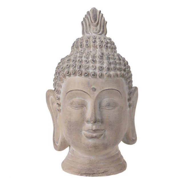 Cheqo® Luxe Boeddha Beeld - Buddha Beeld voor Binnen en Buiten - Boeddha Hoofd - Tuinbeeld - Crème - 74.5cm Buddha hoofd
