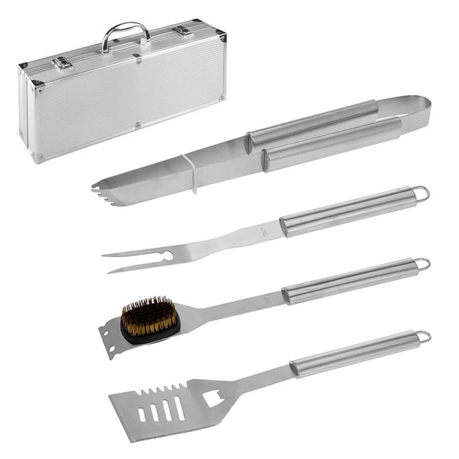 Cheqo® Luxe Barbecue Set - Barbecue Tang - Barbecue Gereedschap in Koffer - Barbecue Accesoires - Barbecue Borstel Barbecuegerei-sets