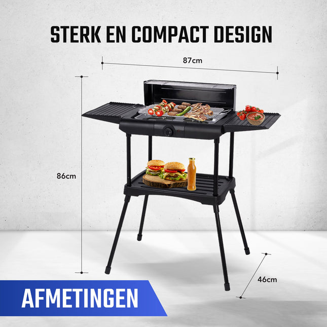 Cheqo® Luxe Elektrische Barbecue - BBQ - Staand model - Ook voor op de Camping Elektrische BBQ