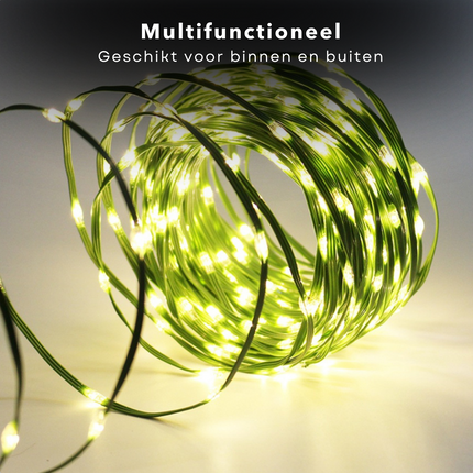 Cheqo® XL Draadverlichting - Kerstverlichting - Kerstlampjes - Kerstboomverlichting -  Lampjes Slinger - Lichtsnoer - LED Lampjes voor Binnen en Buiten - 30 Meter - 1000 LED - Extra Warm Wit Kerstboomverlichting
