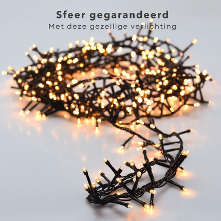 Cheqo® Kerstboomverlichting - Lichtsnoer - Kerstlampjes - Led Verlichting - Kerstverlichting - 480 LED - 36 meter - Binnen en Buiten - Warm Wit Kerstboomverlichting