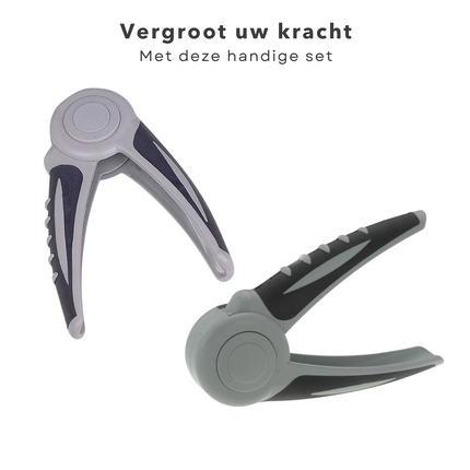 Cheqo® Handtrainers - Handknijpers - Handgrippers - Handgrips - Knijphalter - Griptraining - Vingertrainer - Onderarm Trainer - Pols Trainer - Rubber - 2 Stuks Handtrainer
