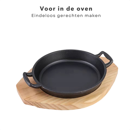 Cheqo® Tapas Cocottes - Braadpan - Gietijzeren Pan - Ovenschotel - Ø20cm Koekenpan