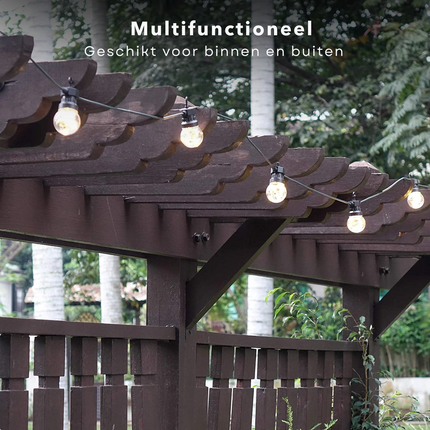 Cheqo® XL Lichtsnoer - Fairy Lights - Lichtslinger voor Binnen en Buiten - Kerst Verlichting - Tuinverlichting - Feestverlichting - Met Timer - Op Batterijen - 10 LED Bolletjes - 5.5 Meter Lichtsnoeren